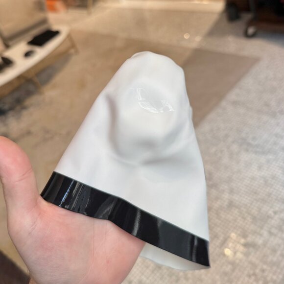 Chanel SS24 Set of 2 Black White CC Silicone Swim Caps - Picture 7 of 10